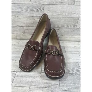 Dockers DKCEDRAK Womens Sz‎ 7M Square Toe Burgundy Maroon Leather Slip On Loafer